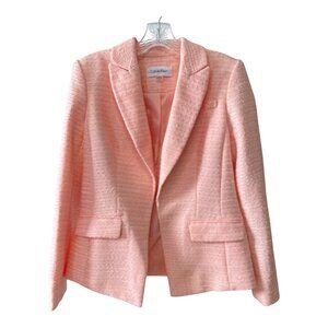 Calvin Klein Pink Tweed Blazer Jacket Women’s Size 4